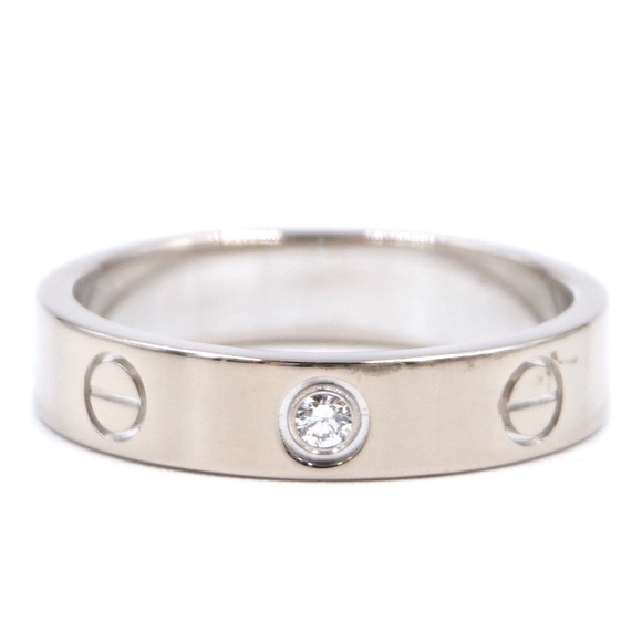 18k Rare 1p Diamond Love 3.5mm Wide Size 51 6 Ring - Picture 2 of 8